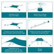 Aeolians Salty Tribe Elastic Beach Tent – Teal Blackout (2x2m)