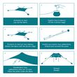 Teal Elastic Beach Sunshade Tent  Salty Tribe 300x250 cm
