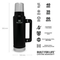 The Legendary Classic Bottle Matte Black Pebble 1.4lt Θερμός Stanley