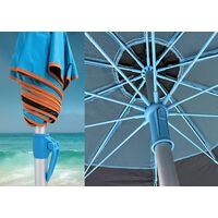 Maui & Sons 2.20m Windproof Beach Umbrella – Inox Frame
