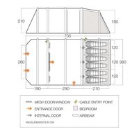 VANGO Lismore Air TC 600XL Package, Φουσκωτή σκηνή 6 ατόμων, 705 x 380 x 210(ύψος) cm, TETLISATC000002 /Cloud Grey