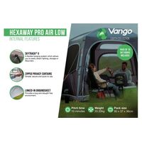 VANGO HexAway Pro Air Low, Φουσκωτή Σκηνή Αυτοκινήτου, AWTHEXAWA000002 /Shadow Grey