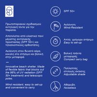 Ελαστική Τέντα Παραλίας Blackout Royal Blue 2X2 Aeolians Salty Tribe