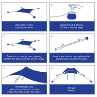 Ελαστική Τέντα Παραλίας Blackout Royal Blue 2X2 Aeolians Salty Tribe