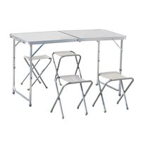 Apella Σετ Τραπέζι Αλουμινίου Πτυσσόμενο + 4 Σκαμπό New Camp