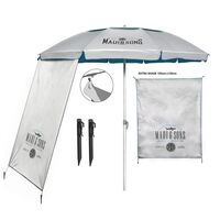 Maui & Sons 2.20m Petrol Beach Umbrella with Side Shade 1983