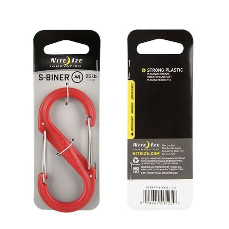 S-BINER 4 Κόκκινο Πλαστικό Carabiner Ανάρτησης Εξοπλισμού & Φορτίων
