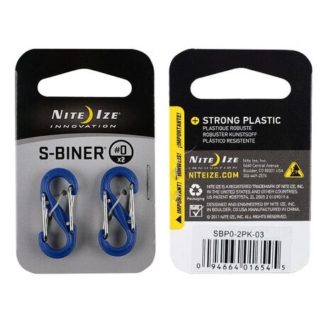 Nite Ize S-BINER 0 Blue Plastic 2 Pieces
