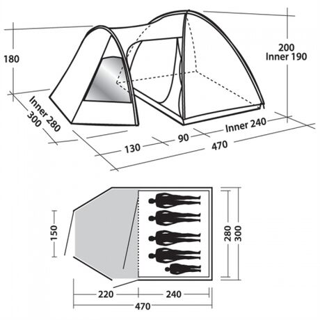 Σκηνή 5 Ατόμων Eclipse 500 Explorer Tent Easy Camp