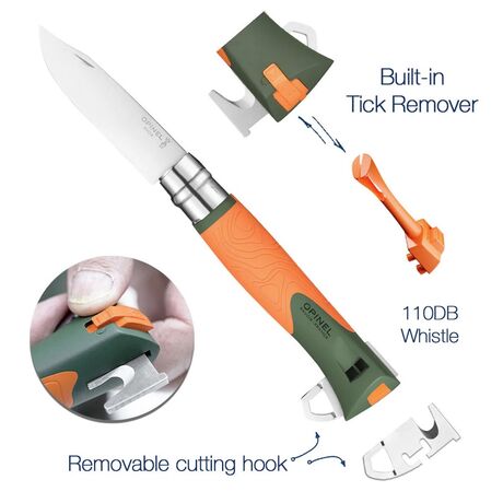 Νo.12 Outdoor Explore Folding Knife Tick-remover Orange Opinel
