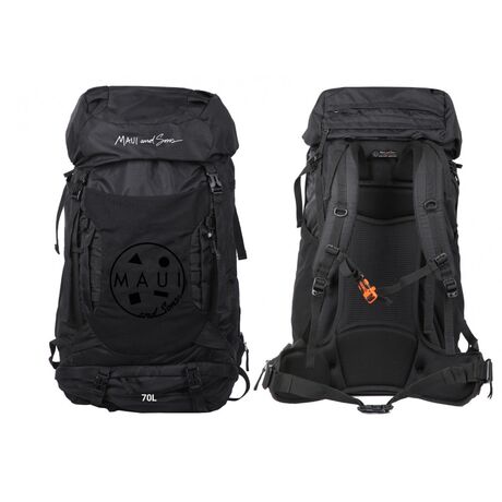 Trekking 70L Black Backpack by Maui & Sons