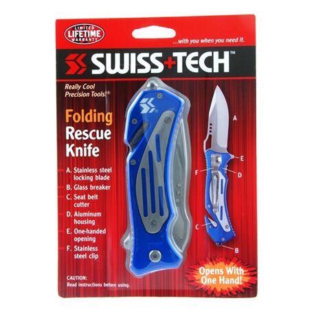 Σουγιάς Μαχαίρι Πτυσσόμενο με Κλίπ Ζώνης Swiss Tech Folding Rescue Knife