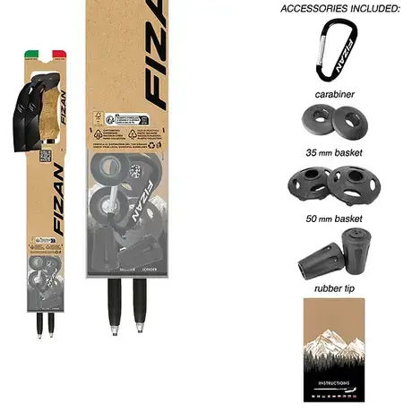 Fizan Compact 4 Telescopic Trekking Poles Grey