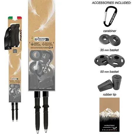 Fizan Compact Beige Telescopic Trekking Poles (Pair)
