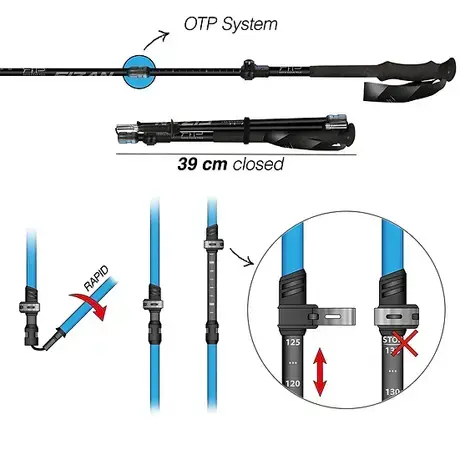 Fizan RFP Touring Black Folding Trekking Poles