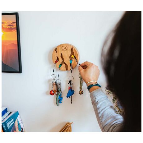 Keyholder Circle For Climbers Κρεμάστρα Κλειδιών Από Ξύλο Κερασιάς Vertical