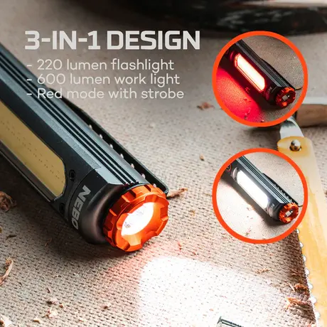 Nebo Big Larry Pro+ 600lm Black Work Light – Powerful, Durable & Rechargeable