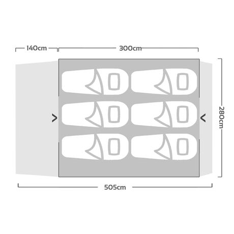 OZTRAIL Fast Frame Lumos 6P Tent, Αυτόματη Σκηνή 6 Ατόμων, 505 x 280 x 195(ύψος) cm, 10000117
