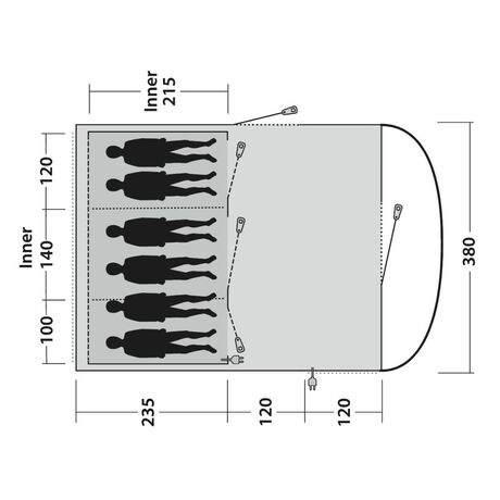 Outwell Sky 6 Person Tunnel Tent