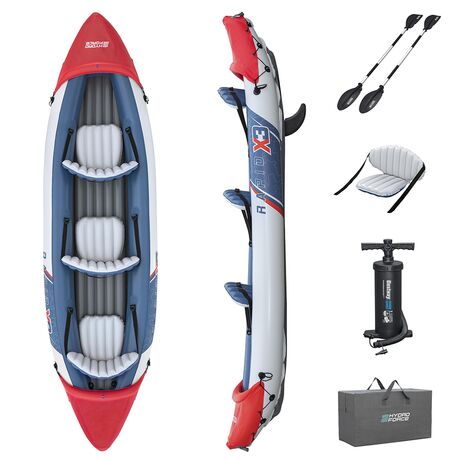 Hydro-Force Rapid X3 Set BESTWAY Φουσκωτό Καγιάκ τριών ατόμων, Μήκος: 3.81m, Αντοχή: 280kg, 1 πτερύγιο, 65132