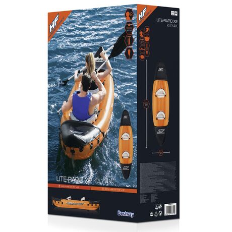 Hydro-Force Rapid X2 Set BESTWAY, Φουσκωτό καγιάκ δύο ατόμων, Μήκος: 3.21m, Αντοχή: 180kg, 2 πτερύγια, 65077