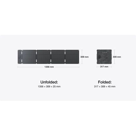 EcoFlow 60W Portable Solar Panel with USB-C – Foldable, Waterproof, High Efficiency