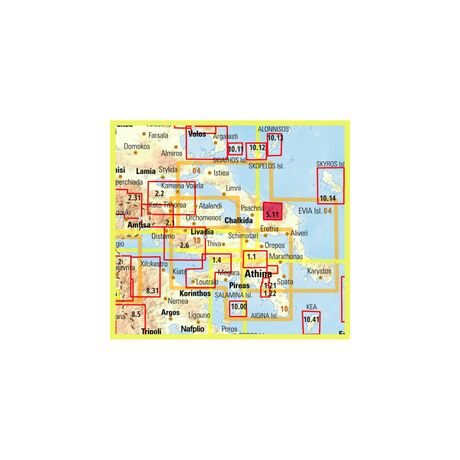 Hiking map of Dirfys and Xerovouni  1:25,000 scale