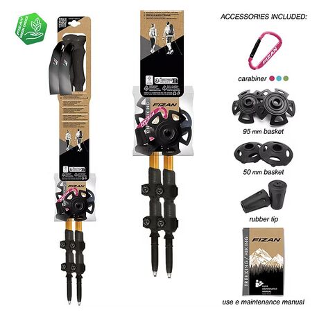 Elbrus Orange Τηλεσκοπικά Μπατόν Πεζοπορίας Fizan