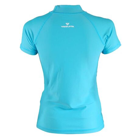 Vaquita Women's Short Sleeve UV Protection Shirt Blue